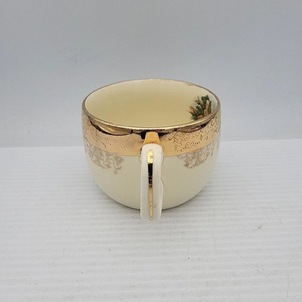 Vtg Sabin Crest-O-Gold Warranted 22Kt Demitasse Tea Cup‎